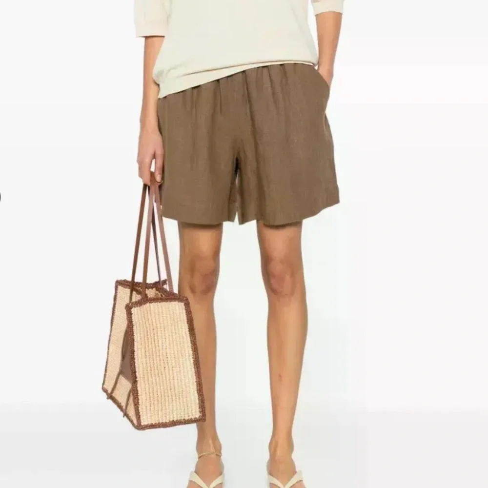 NWT Skall Studio Edgar Linen Shorts Cedar Brown Size 34 XS